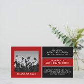 Rode en Zwarte Afstudeerfoto Kaarten (Staand voorkant)
