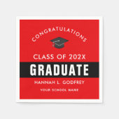 Rode en zwarte Afstuderen gefeliciteerd Servet (Voorkant)