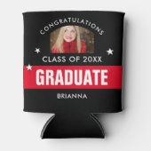 Rode en zwarte Afstuderen - Persoonlijke foto Blikjeskoeler (Voorkant)