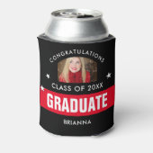 Rode en zwarte Afstuderen - Persoonlijke foto Blikjeskoeler (Blikje Achterkant)