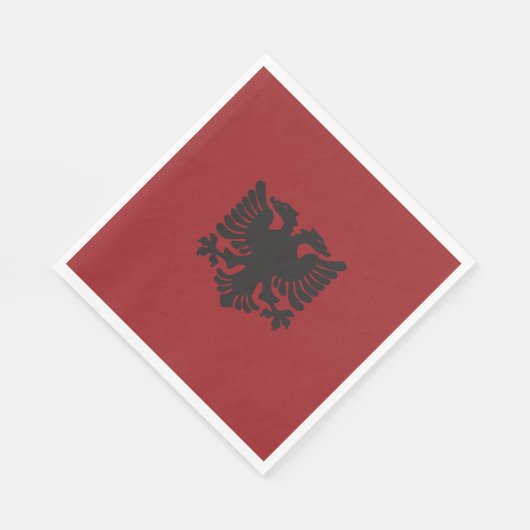 Rode en zwarte Albanese adelaar cocktail servetten (Hoek)