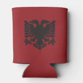 Rode en zwarte Albanese adelaar Koelbox Blikjeskoeler (Achterkant)