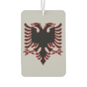 Rode en zwarte Albanese wapenmantel Car Magnet Luchtverfrisser (Achterkant)