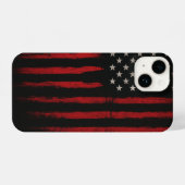 Rode en zwarte Amerikaanse vlag iPhone Hoesje (Achterkant horizontaal)