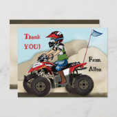 Rode en Zwarte ATV Kind Kaart Notitiekaartje (Voorkant / Achterkant)