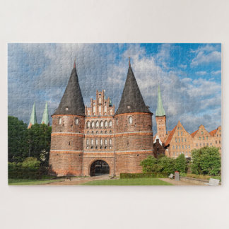 Rode en zwarte bakstenen iconische Holstentor  Legpuzzel