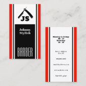 Rode en zwarte barber visitekaartje (Voorkant / Achterkant)