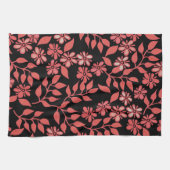 Rode en Zwarte Bloem Theedoek (Horizontaal)