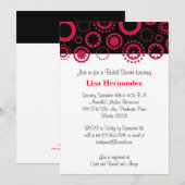 Rode en zwarte bloemen en cirkels kaart (Voorkant / Achterkant)