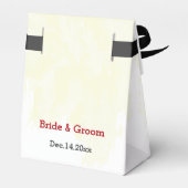 rode en zwarte bloemen gouden botanische bruiloft bedankdoosjes (Achterkant)