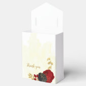 rode en zwarte bloemen gouden botanische bruiloft bedankdoosjes (Geopend)