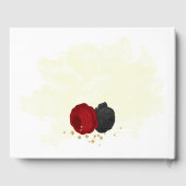 rode en zwarte bloemen gouden botanische bruiloft gastenboek (Achterkant)