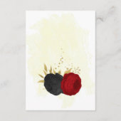 rode en zwarte bloemen gouden botanische bruiloft informatiekaartje (Achterkant)