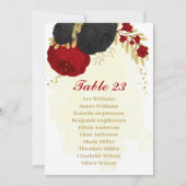 rode en zwarte bloemen gouden zitkaart kaart (Voorkant)