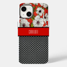 Rode en Zwarte Bloemen Hoesje