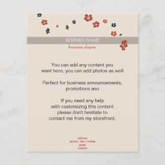 Rode en zwarte bloemen op Beige Elegant Flyer