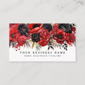 Rode en zwarte bloemen Visitekaartje (Voorkant)