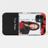 Rode en zwarte bloemendamast sjabloon Case-Mate iPhone case (Achterkant (horizontaal))