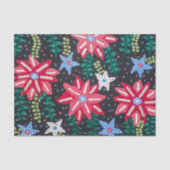 Rode en zwarte bloemenprint tissuepapier (Voorkant)