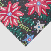 Rode en zwarte bloemenprint tissuepapier (Detail)