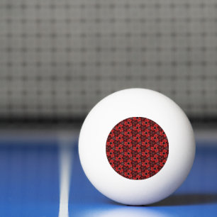 Rode en Zwarte Bloemenschouw Ping Pong Bal Pingpongbal