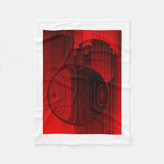 Rode en Zwarte Bollen Abstracte Geometrische Kunst Fleece Deken (Voorkant)