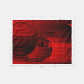 Rode en Zwarte Bollen Abstracte Geometrische Kunst Fleece Deken (Voorkant (Horizontaal))