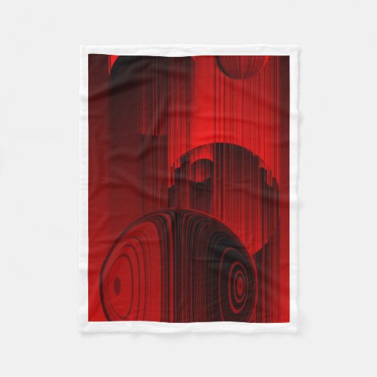 Rode en Zwarte Bollen Abstracte Geometrische Kunst Fleece Deken (Voorkant)