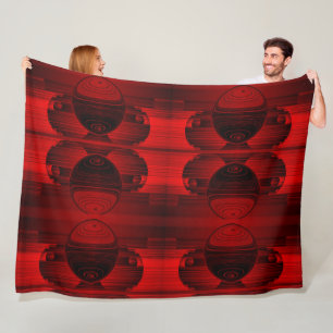 Rode en Zwarte Bollen Abstracte Geometrische Kunst Fleece Deken