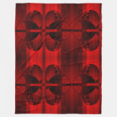 Rode en Zwarte Bollen Abstracte Geometrische Kunst Fleece Deken (Voorkant)