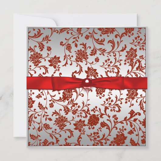 Rode en zwarte boog Stropdas Damask verjaardagsfee Kaart (Achterkant)