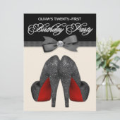 Rode en zwarte boog Stropdas vrouwen verjaardagsfe Kaart (Staand voorkant)