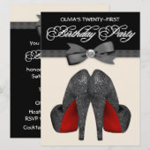 Rode en zwarte boog Stropdas vrouwen verjaardagsfe Kaart (Voorkant / Achterkant)