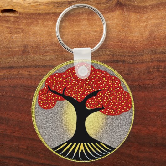 Rode en zwarte boom van de Sleutelhanger van het L (Voorkant)