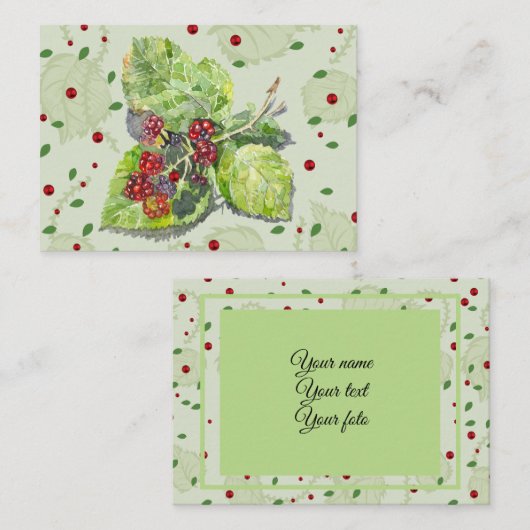 rode en zwarte bramen advieskaart (Voorkant / Achterkant)
