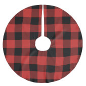 Rode en zwarte Buffalo Check - Plaid Tree Rok Kerstboom Rok (Voorkant)