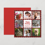 Rode en zwarte Buffalo Controleer acht aangepaste  Feestdagenkaart (Voorkant / Achterkant)