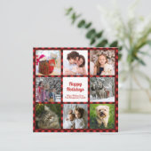 Rode en zwarte Buffalo Controleer acht aangepaste  Feestdagenkaart (Staand voorkant)