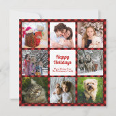 Rode en zwarte Buffalo Controleer acht aangepaste  Feestdagenkaart (Voorkant)