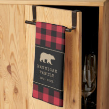 Rode en zwarte Buffalo Plaid aangepaste familienaa