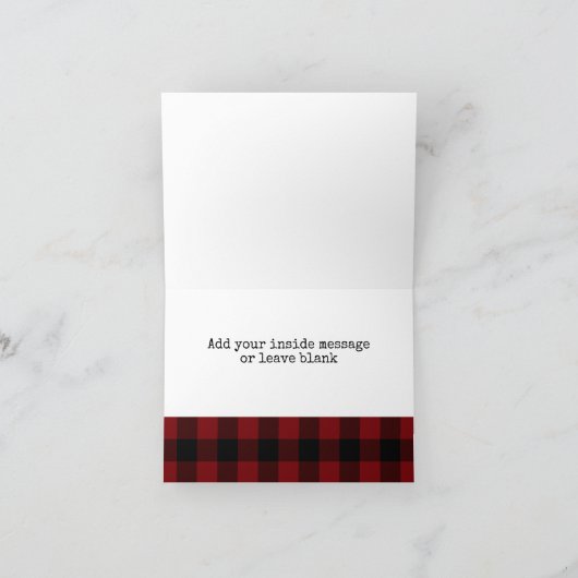 Rode en zwarte Buffalo Plaid Dank u kaart (Binnen)