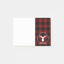 Rode en Zwarte Buffalo Plaid Familienaam Post-it® Notes