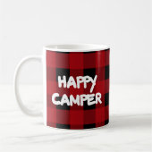 Rode en zwarte Buffalo Plaid Happy Camper Koffiemok (Links)