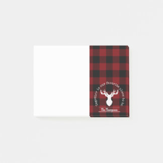 Rode en Zwarte Buffalo Plaid Herten Familienaam Post-it® Notes