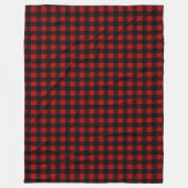 Rode en Zwarte Buffalo Plaid Kerstcheck Fleece Deken (Voorkant)