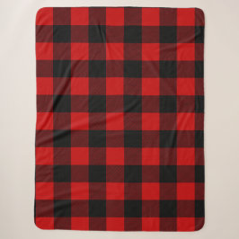 Rode en Zwarte Buffalo Plaid Sherpa Deken