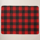 Rode en Zwarte Buffalo Plaid Sherpa Deken (Voorkant (horizontaal))