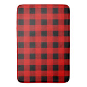 Rode en zwarte buffelbakkersgingham badmat (Voorkant Verticaal)
