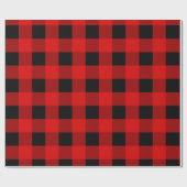 Rode en zwarte buffelbakkersgingham cadeaupapier (Vlak)
