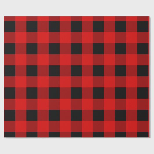 Rode en zwarte buffelbakkersgingham cadeaupapier (Vlak)